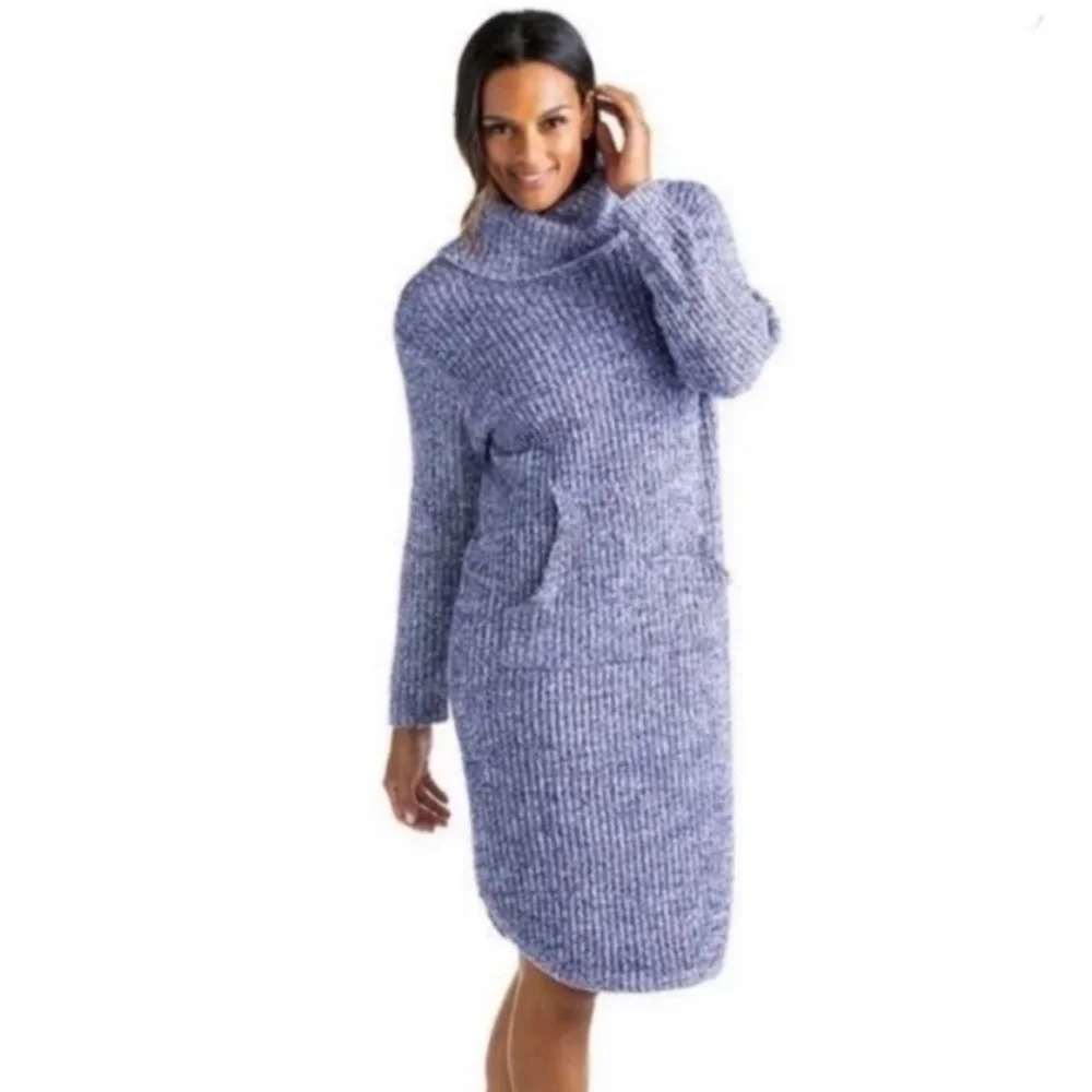 Softies Marshmallow Slouch Cowl Neck Lounger Dress - Picture 1 of 10